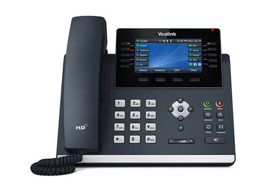 T46U - 16 Line IP phone, 4.3" 480x272 pixel colour display with backlight, Dual Gigabit Ports